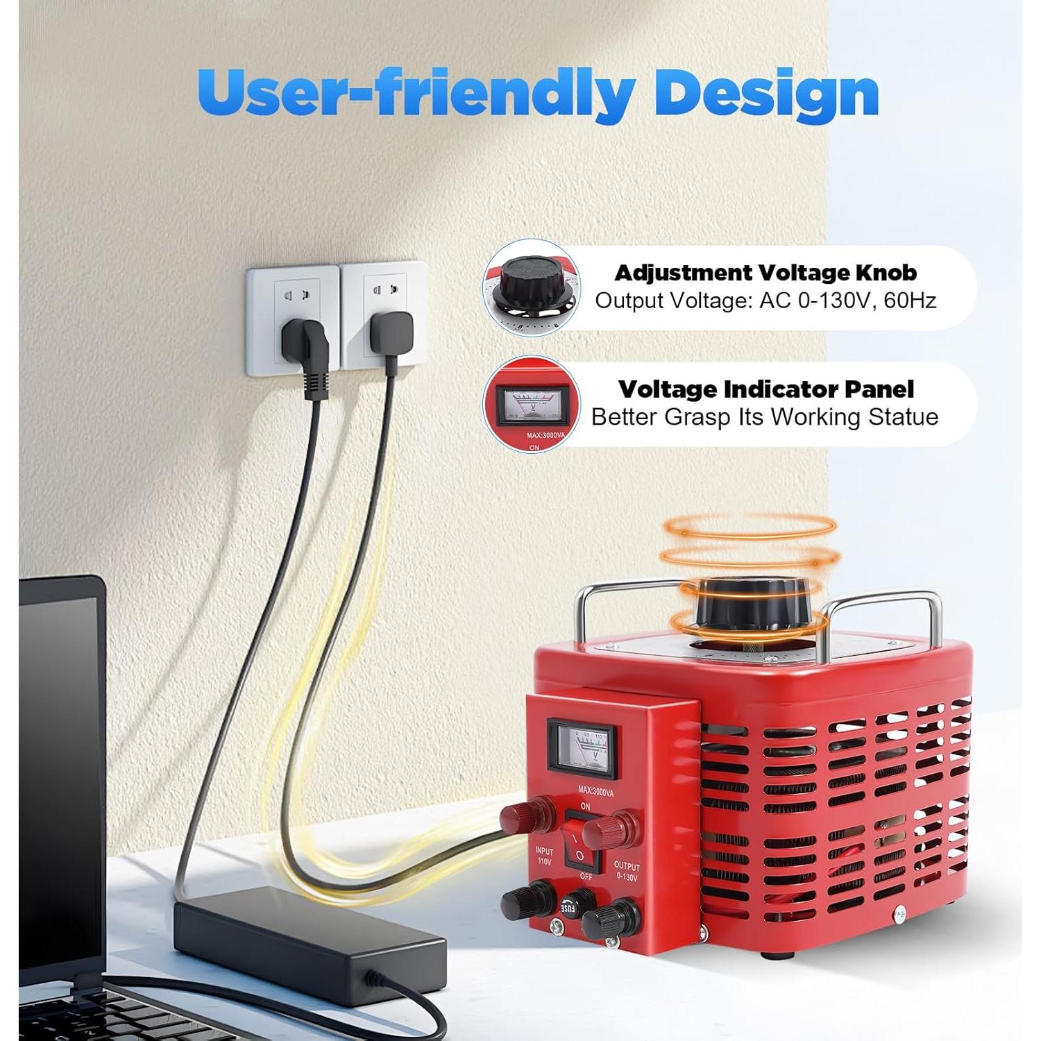 Transformador Variac 3000W TDGC-3KVA Regulador Voltaje 0-130V