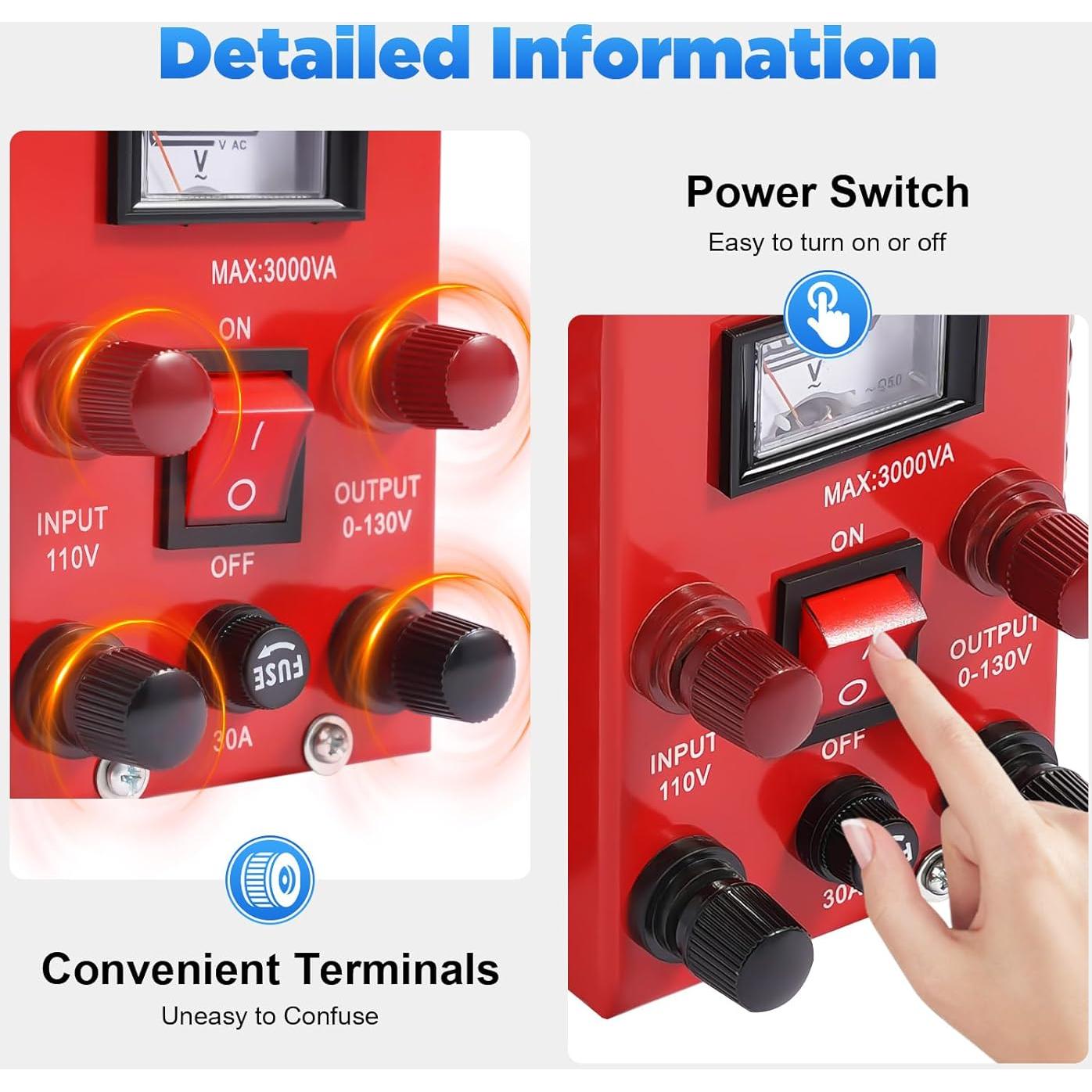 Transformador Variac 3000W TDGC-3KVA Regulador Voltaje 0-130V