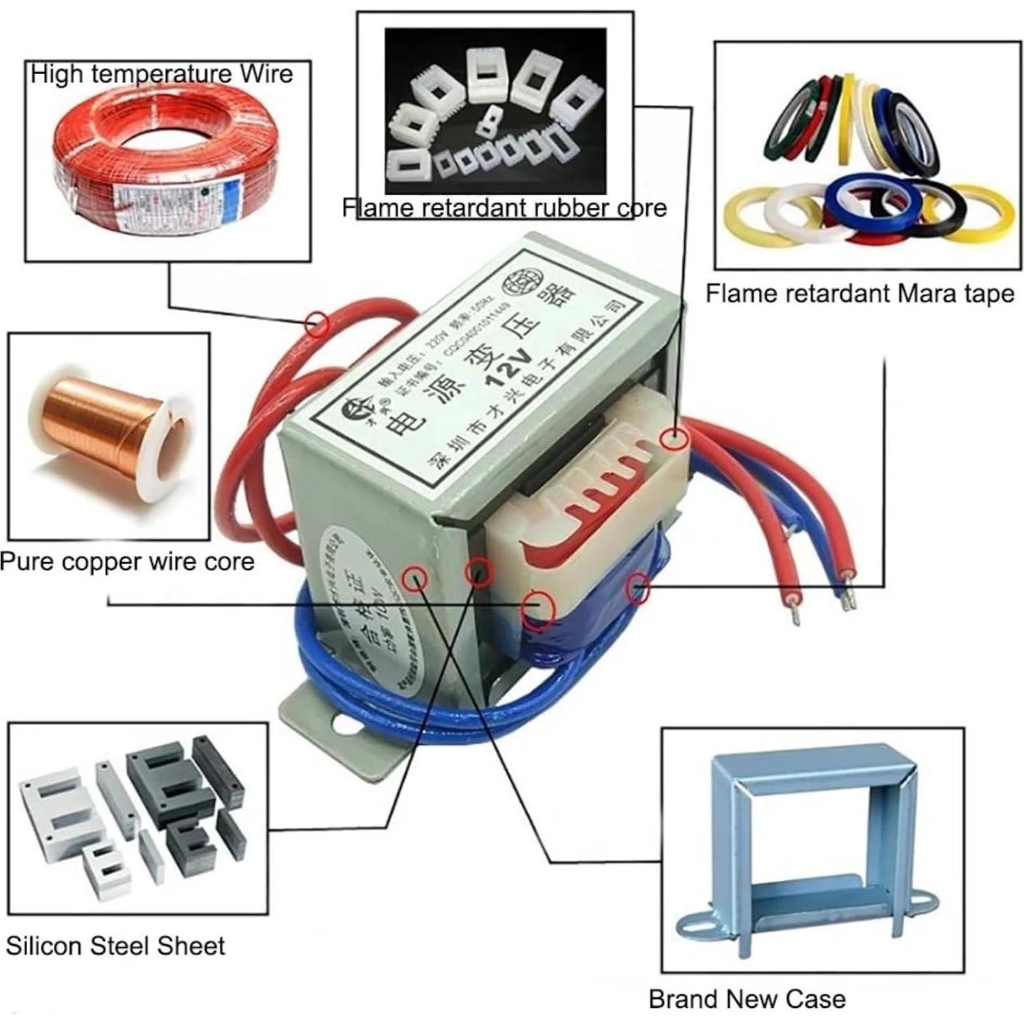 Transformador de Potencia Walfront 10W AC 220V a AC 12V/24V