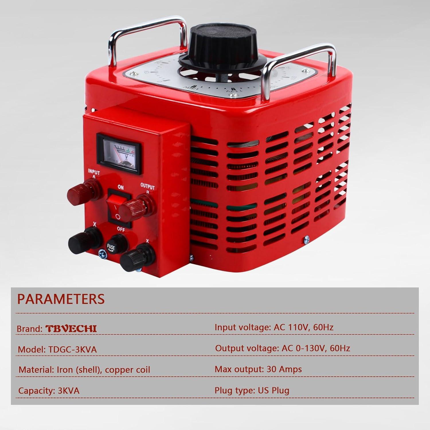 Transformador Variac TBVECHI 3000W 110V Regulador Voltaje AC