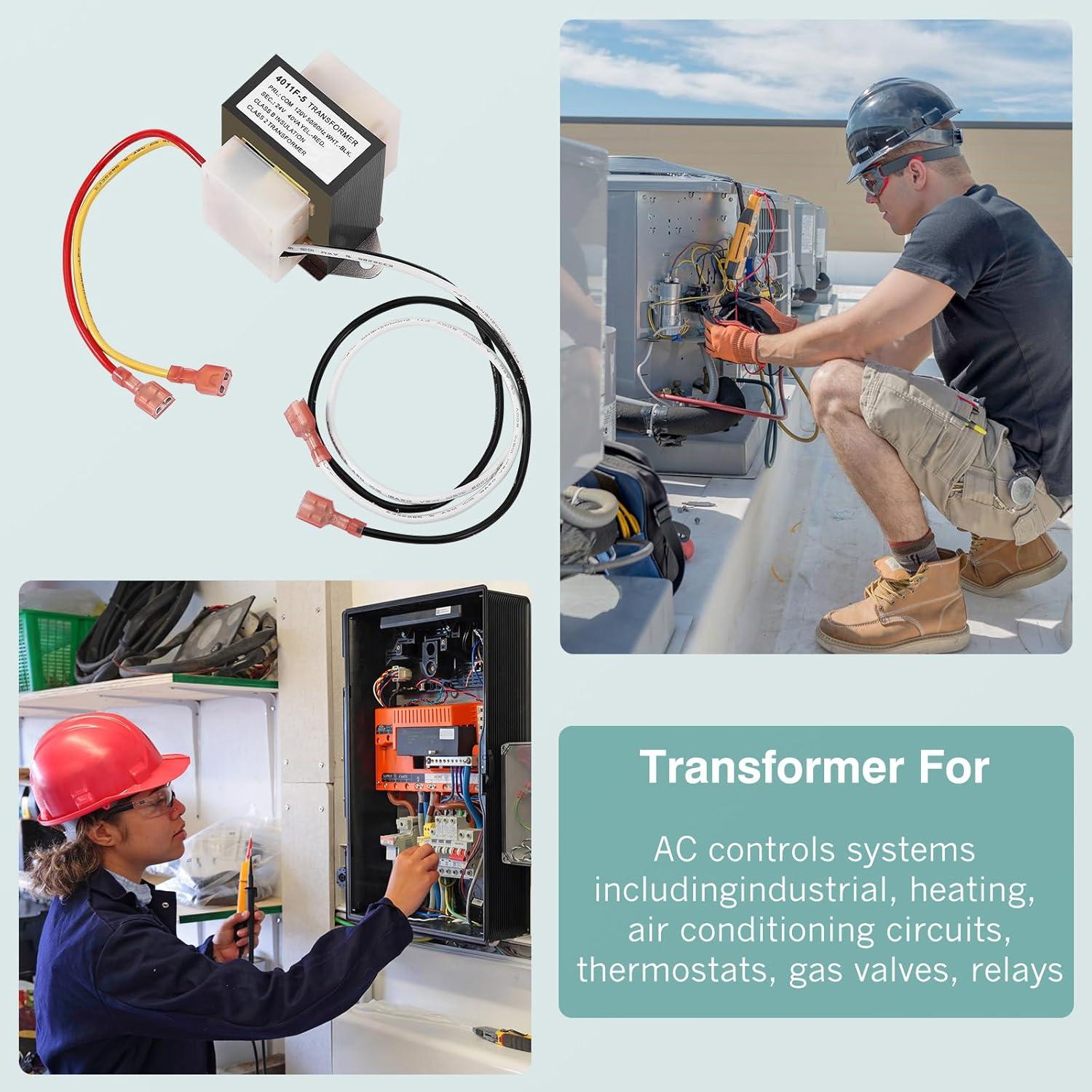 Transformador HVAC 40 VA WUYELIN 120V a 24V AC Reemplazo