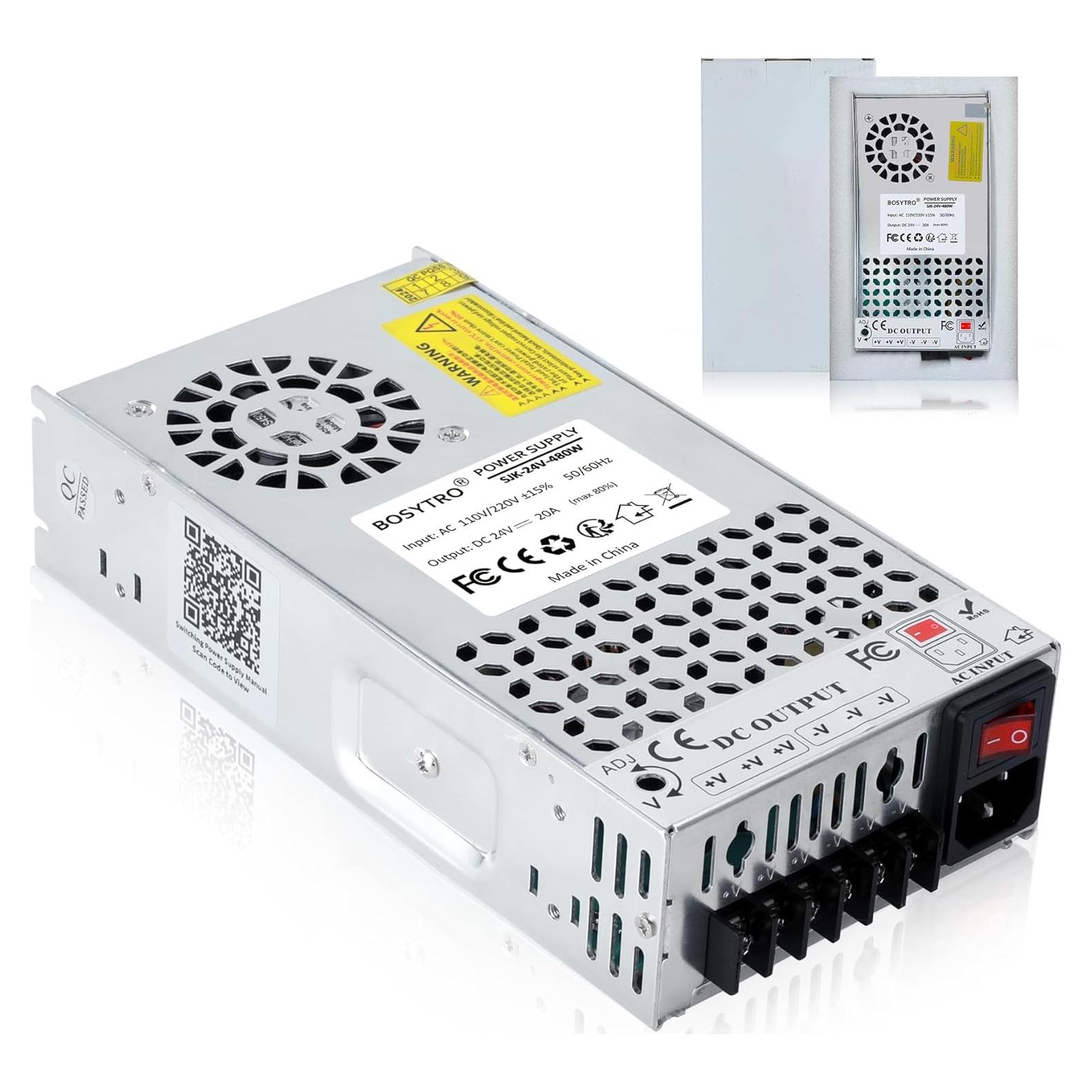 Fuente de Alimentación DC 24V 20A 480W BOSYTRO para Impresora 3D