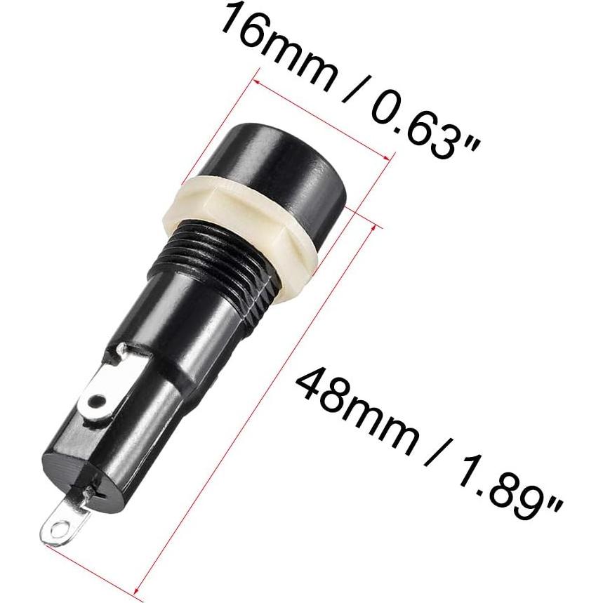 Soporte de Fusible Montado en Panel uxcell 5x20mm AC 250V 10A 10Pcs