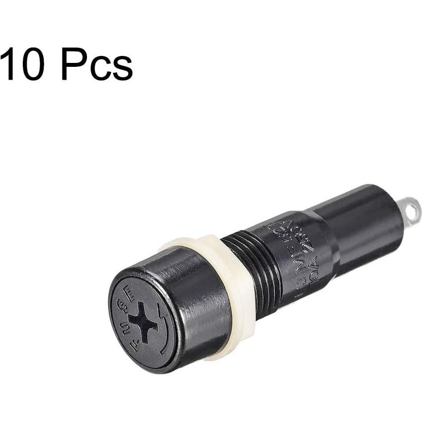 Soporte de Fusible Montado en Panel uxcell 5x20mm AC 250V 10A 10Pcs