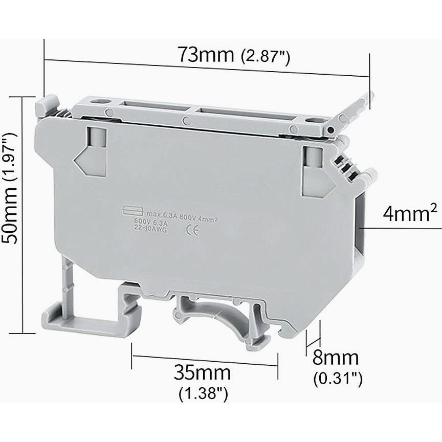 Soporte de Fusible UK5-HESI Aerexier Gris 10 Unidades