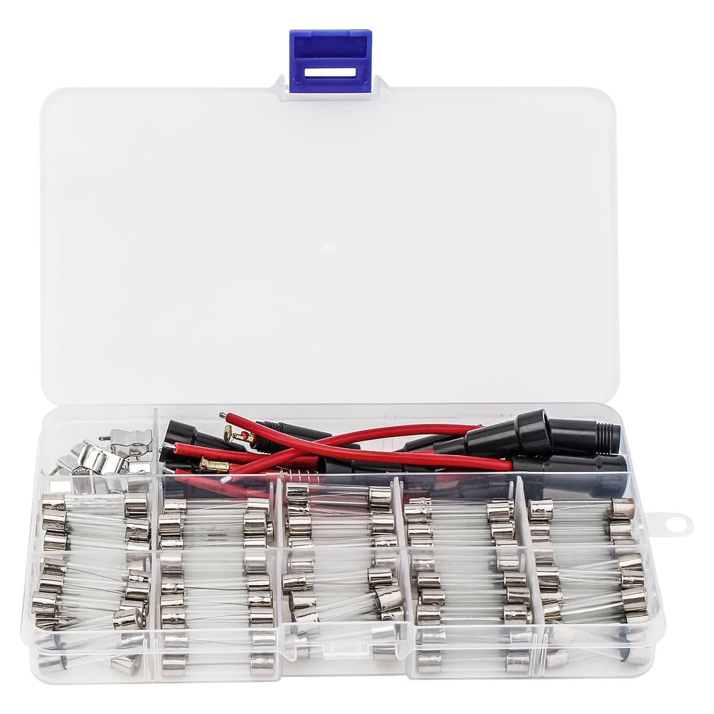 Kit de Fusibles de Vidrio 6x30mm DiGiYes 100pcs 250V 0.5A-30A