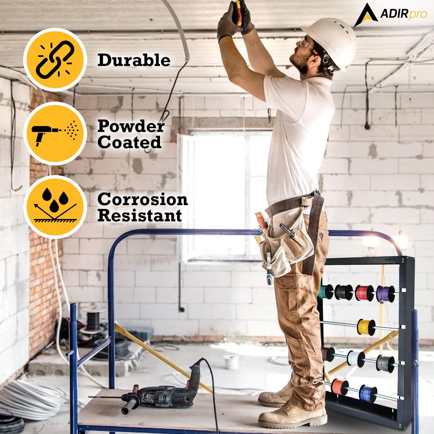 Soporte para Bobinas de Cable AdirPro 4 Varillas Gris