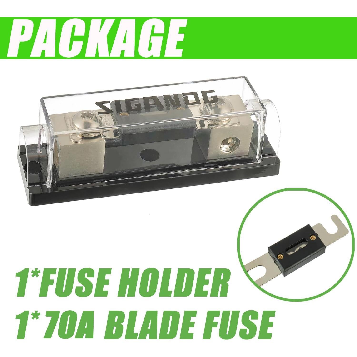 Soporte de Fusible ANL Inline SIGANDG 70A para 0/2/4 AWG