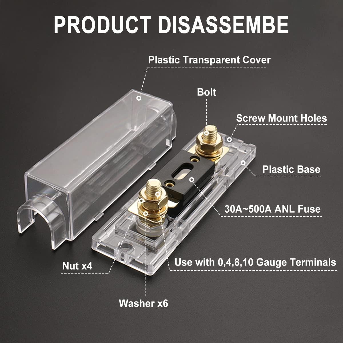 Kit de Soporte de Fusible ANL Baomain 180A para Audio de Coche