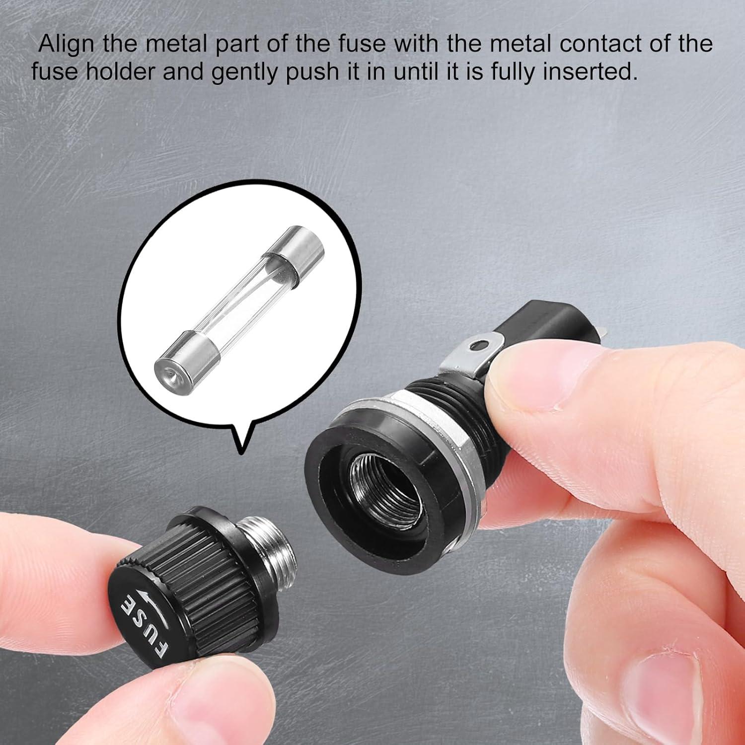 Soportes de Fusibles Montados en Panel uxcell 20A 250V 10 Pcs