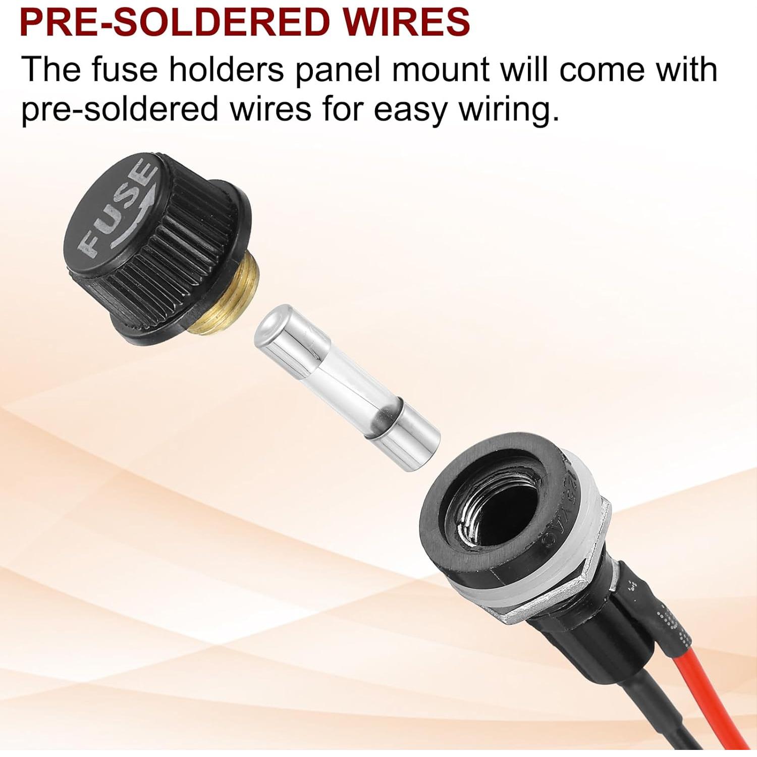 Soporte de Fusible Montaje en Panel MECCANIXITY 1A 5x20mm