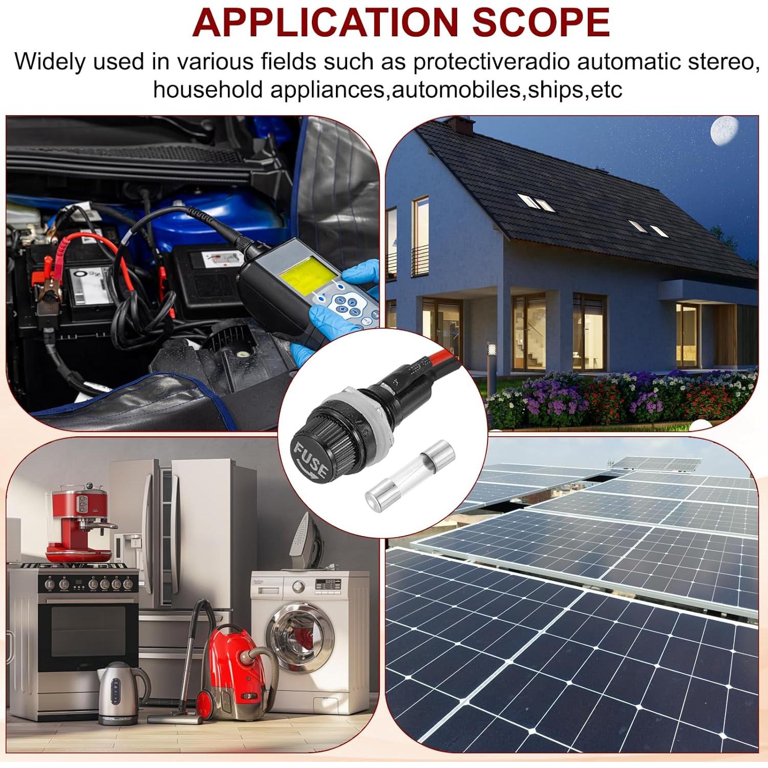 Soporte de Fusible Montaje en Panel MECCANIXITY 1A 5x20mm