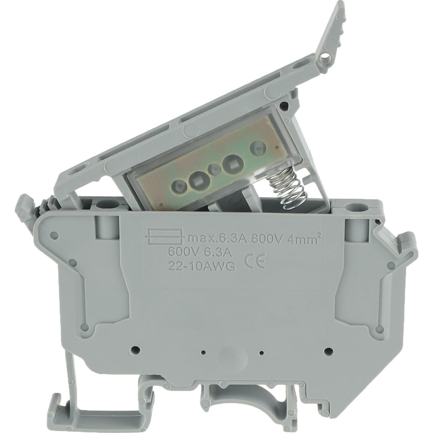 Soporte de Fusibles DIN EPLZON UK5-HESI 6.3A 800V con LED - 6 Piezas