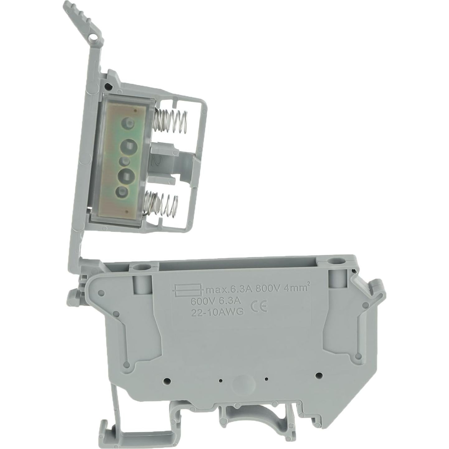 Soporte de Fusibles DIN EPLZON UK5-HESI 6.3A 800V con LED - 6 Piezas