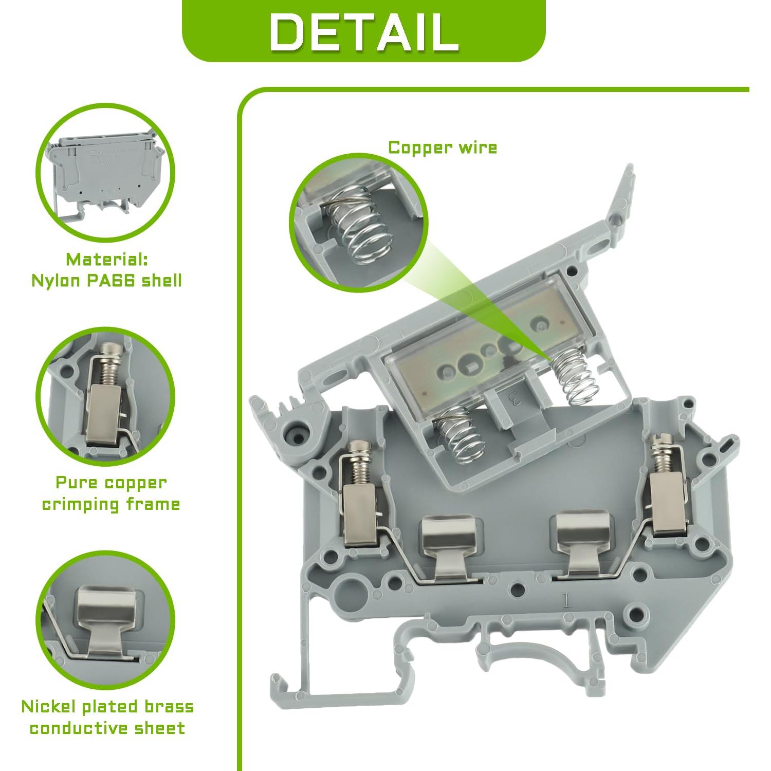 Soporte de Fusibles DIN EPLZON UK5-HESI 6.3A 800V con LED - 6 Piezas