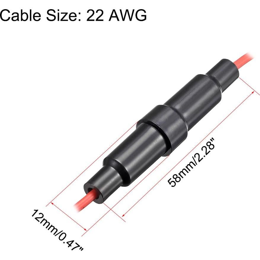 Soporte de Fusible Tipo Tornillo uxcell 6x30mm 10 Pcs 22 AWG