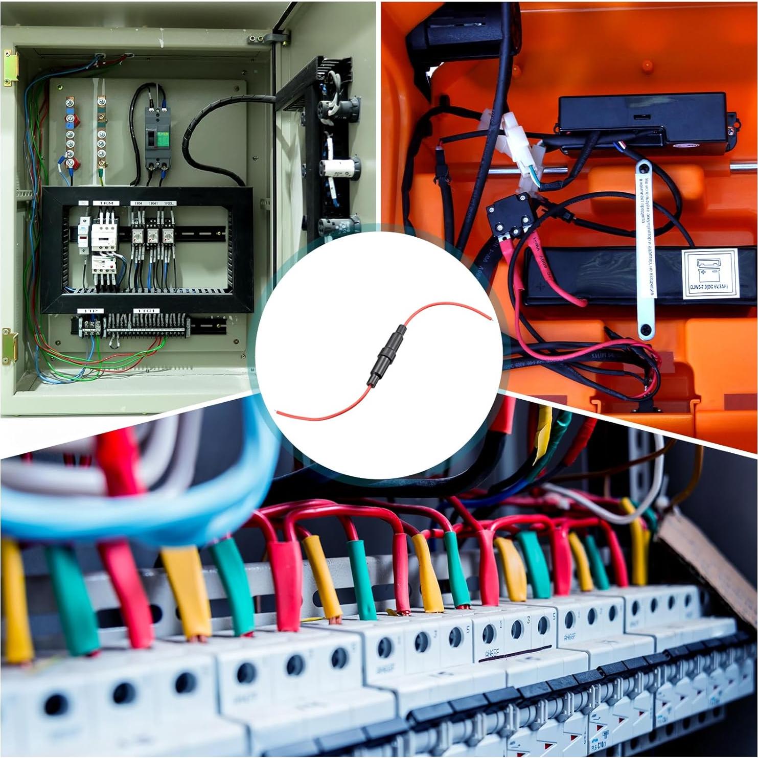 Soporte de Fusible Tipo Tornillo uxcell 6x30mm 10 Pcs 22 AWG