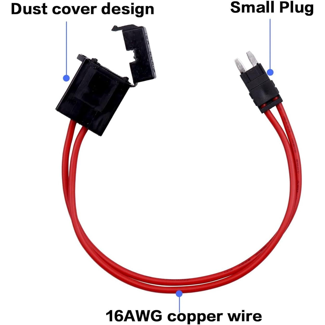 Portafusibles Mini Blade ZOOKOTO 20A 5 Pcs 16 AWG Automóvil