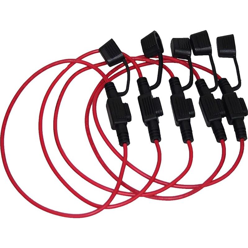 Soporte de Fusible en Línea Fit4Less con Cable 16AWG y 10 Fusibles