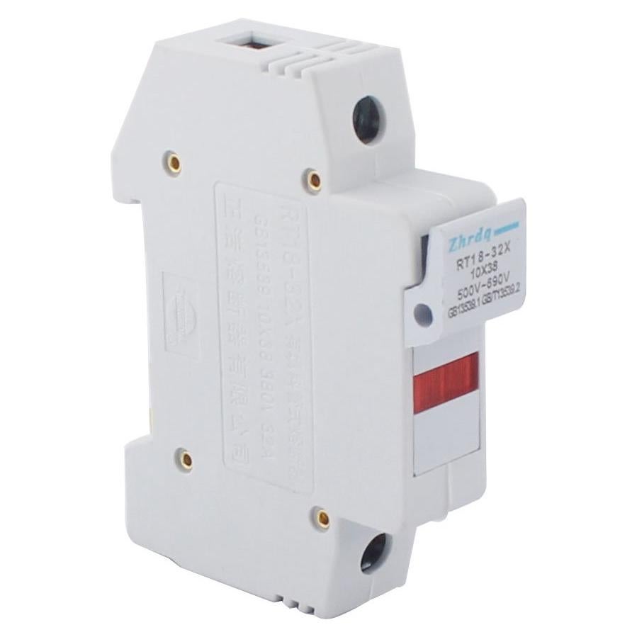 Soporte de Fusible uxcell RT18-32X 32A 1 Polo Riel DIN 35mm