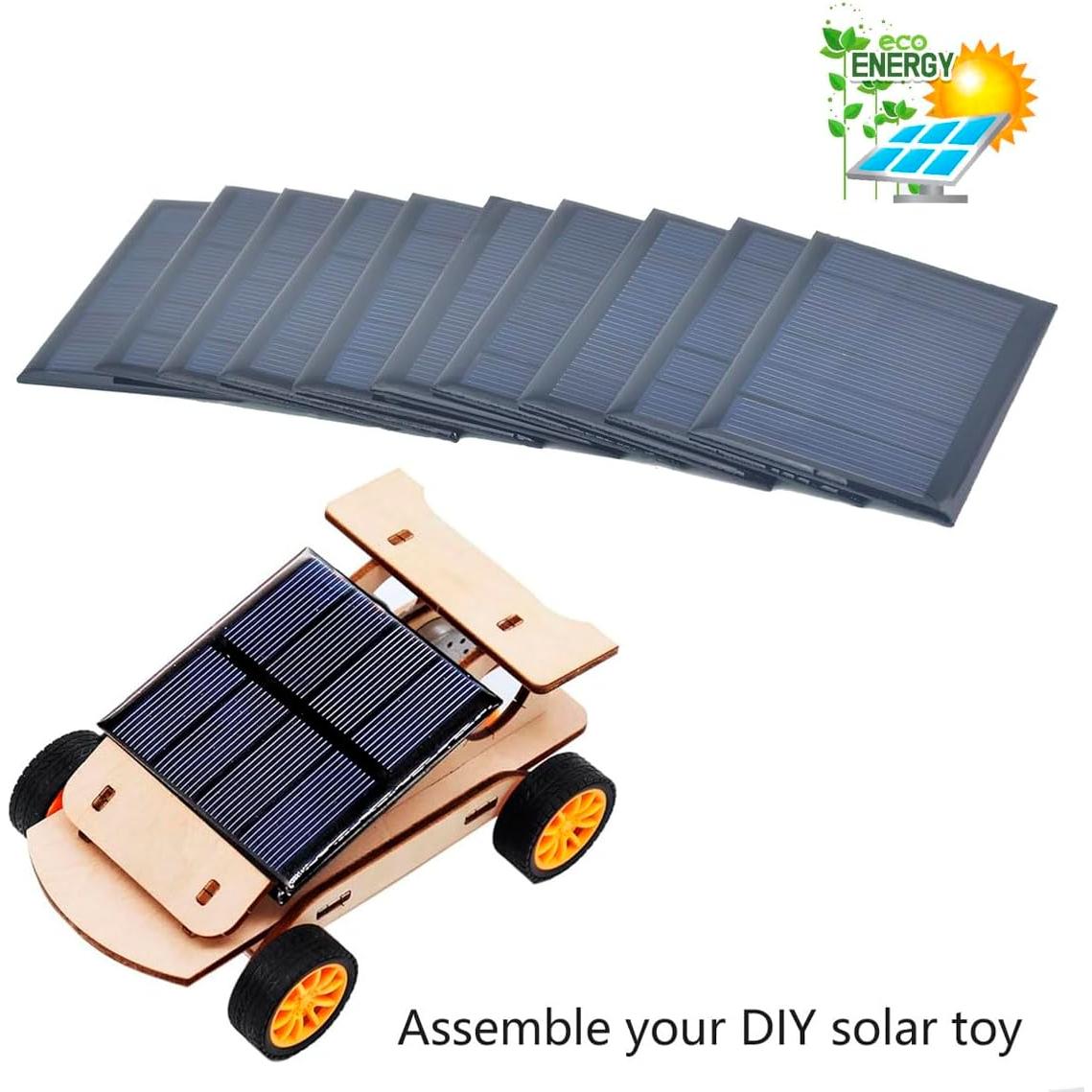 10 Paneles Solares Policristalinos 3V 150mA 60x55mm Ailejia