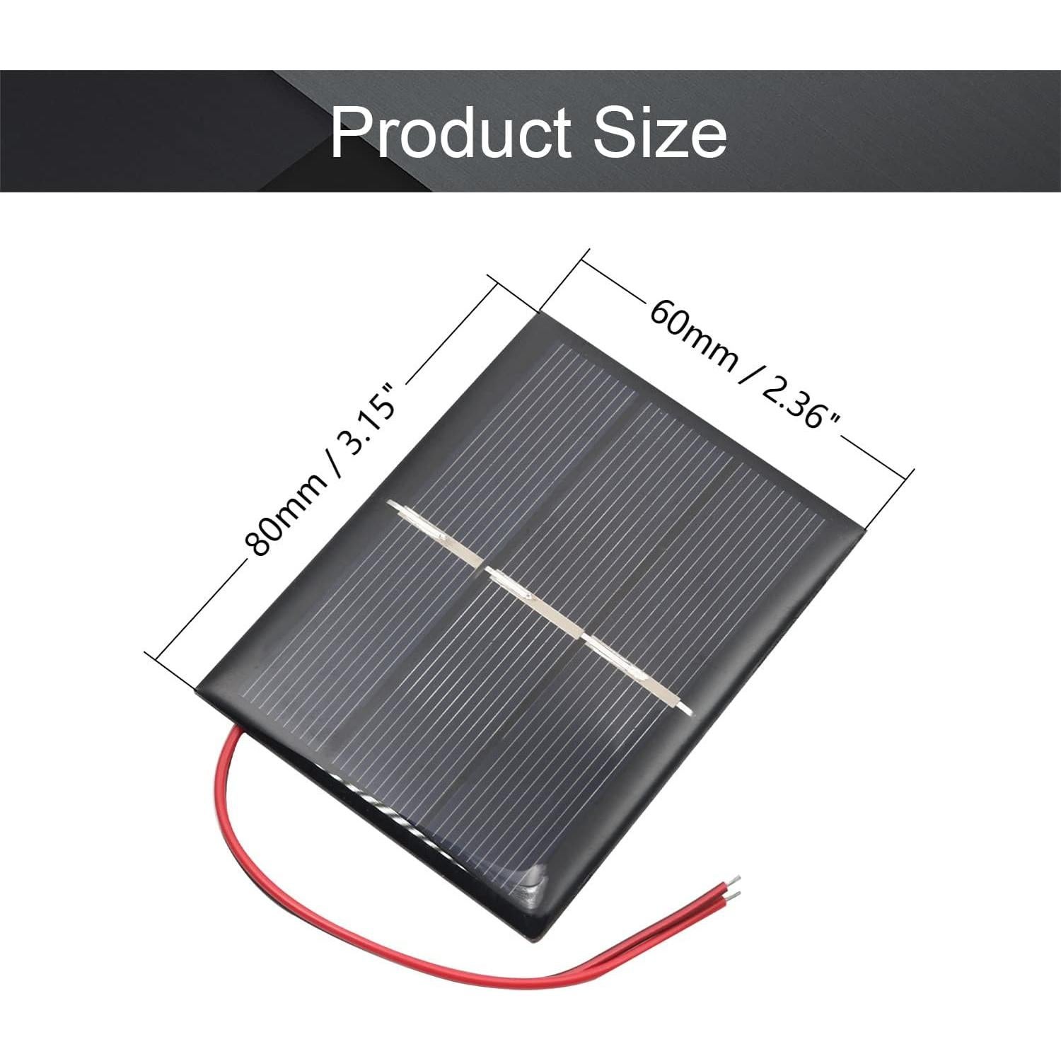 Panel Solar Mini Fielect 1.5V 0.65W 80x60mm 5 Piezas