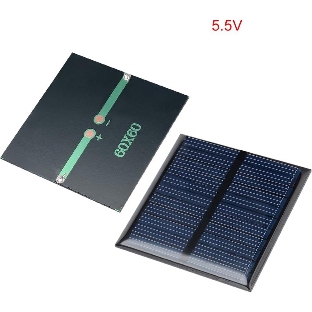 Panel Solar 5Pcs uxcell 5.5V 60mA Compacto 60mm x 60mm