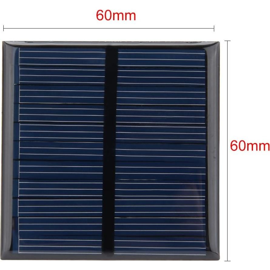 Panel Solar 5Pcs uxcell 5.5V 60mA Compacto 60mm x 60mm