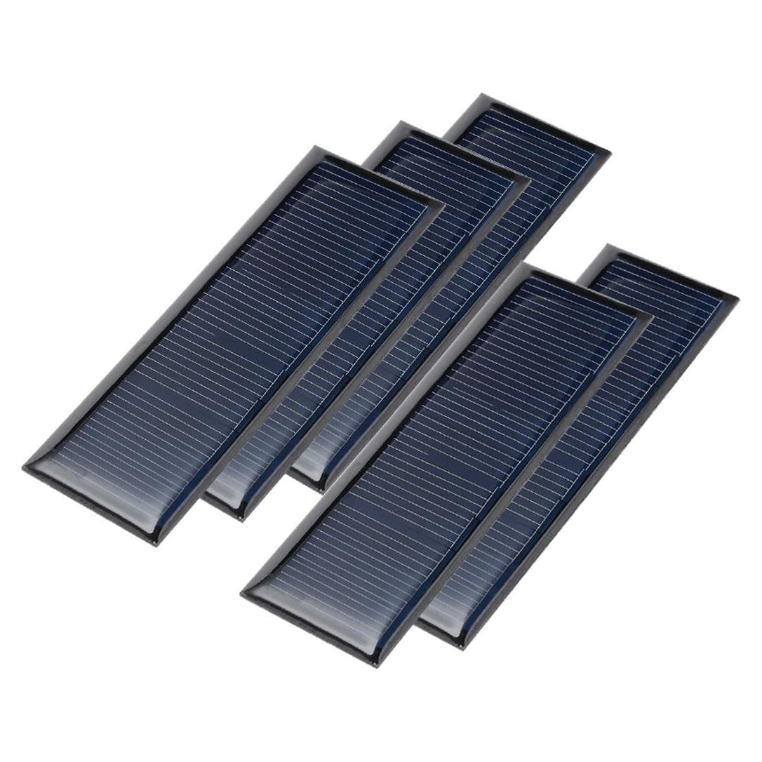 Panel Solar 5Pcs uxcell 5.5V 60mA Poliéster 90mm x 30mm