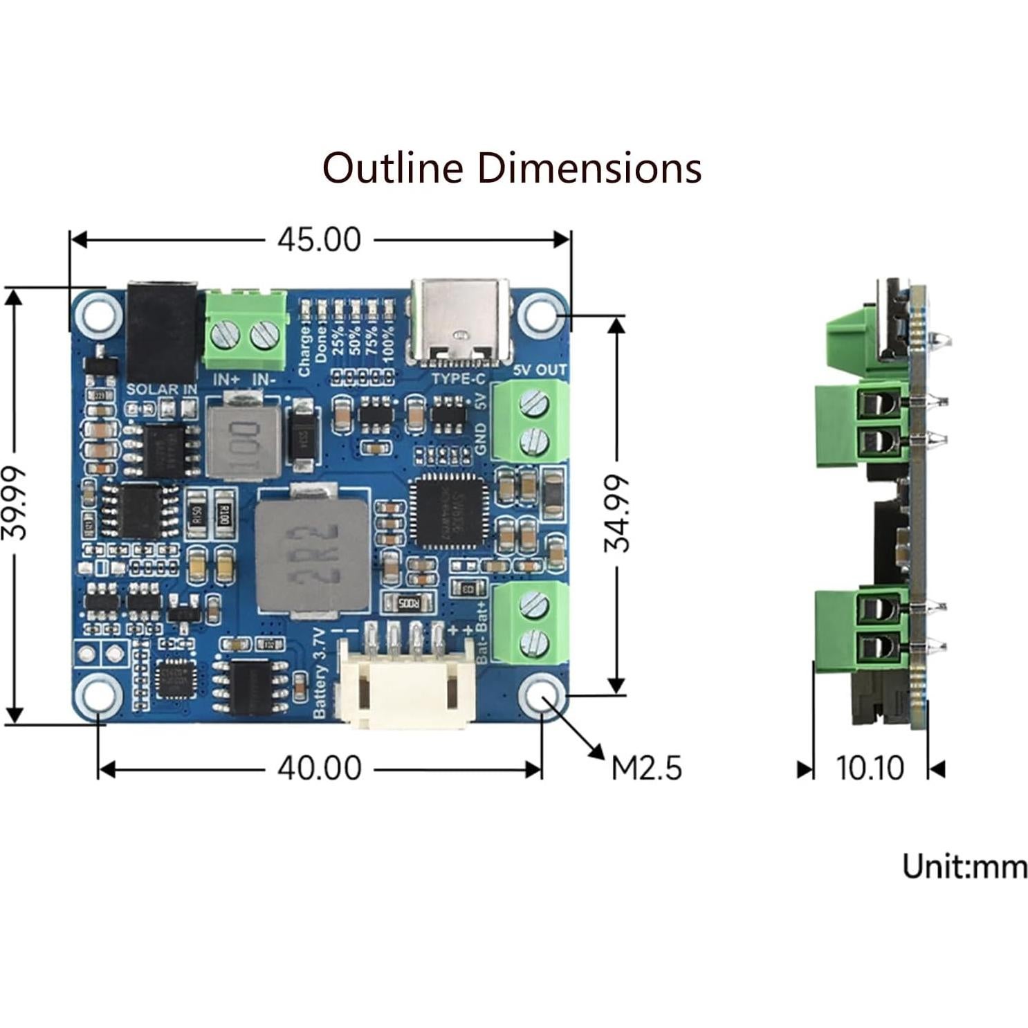Módulo de Gestión de Energía Solar Wonrabai con Soporte para Batería