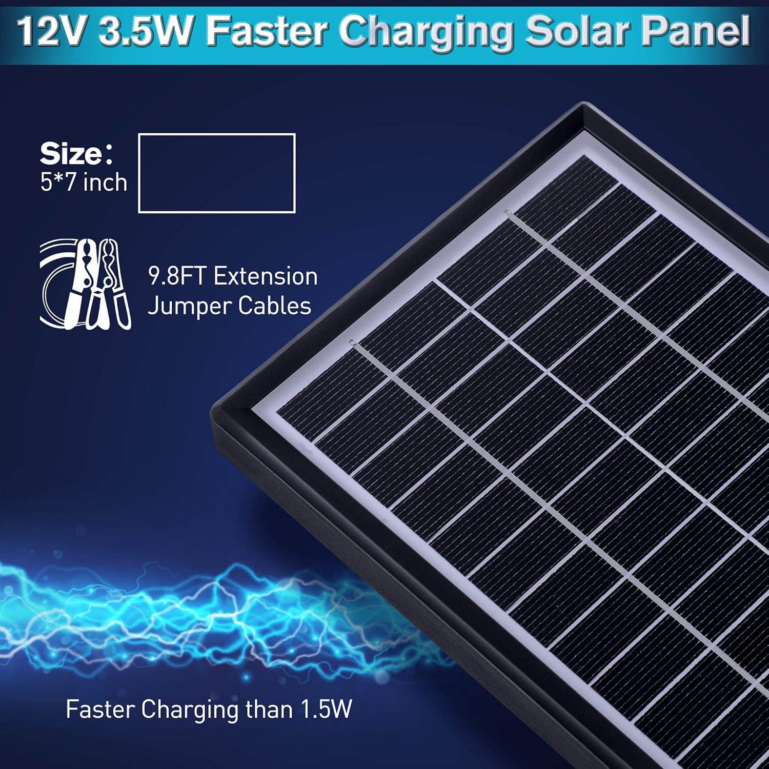 Panel Solar 12V 3.5W Sumind Impermeable con Soporte de Aluminio