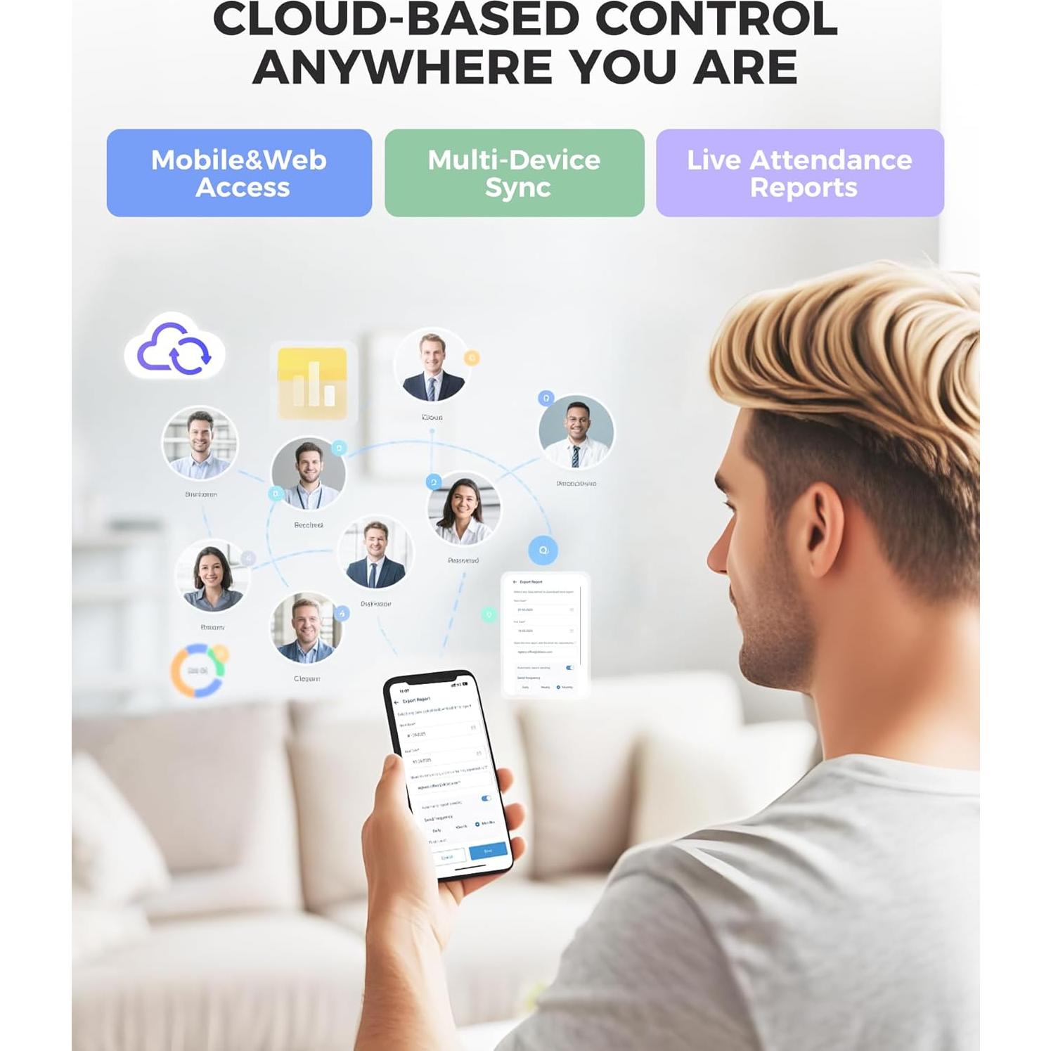 Reloj de Control de Tiempo NGTeco NG-TC7 Digital con Huella y Cara