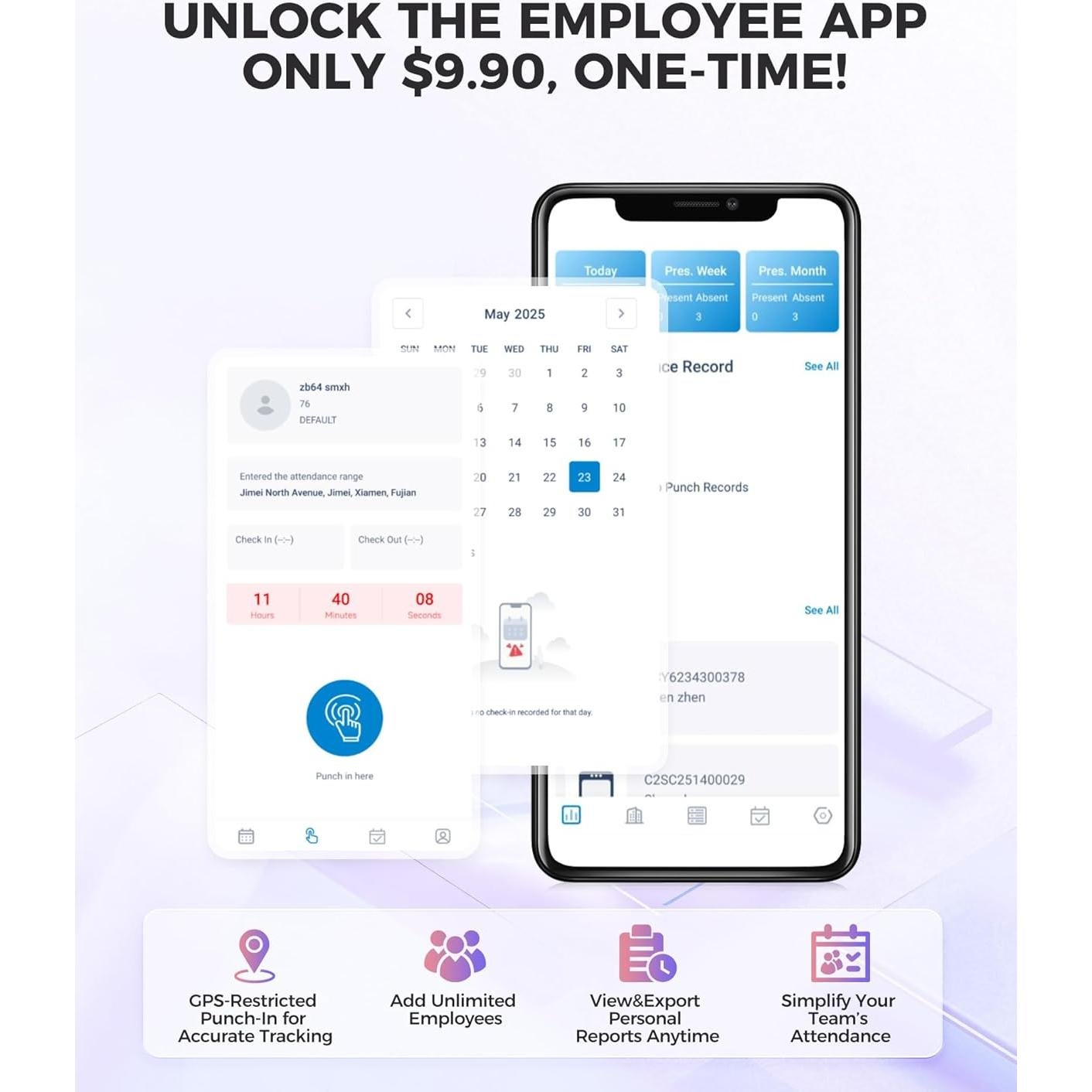 Reloj de Control de Tiempo NGTeco NG-TC7 Digital con Huella y Cara