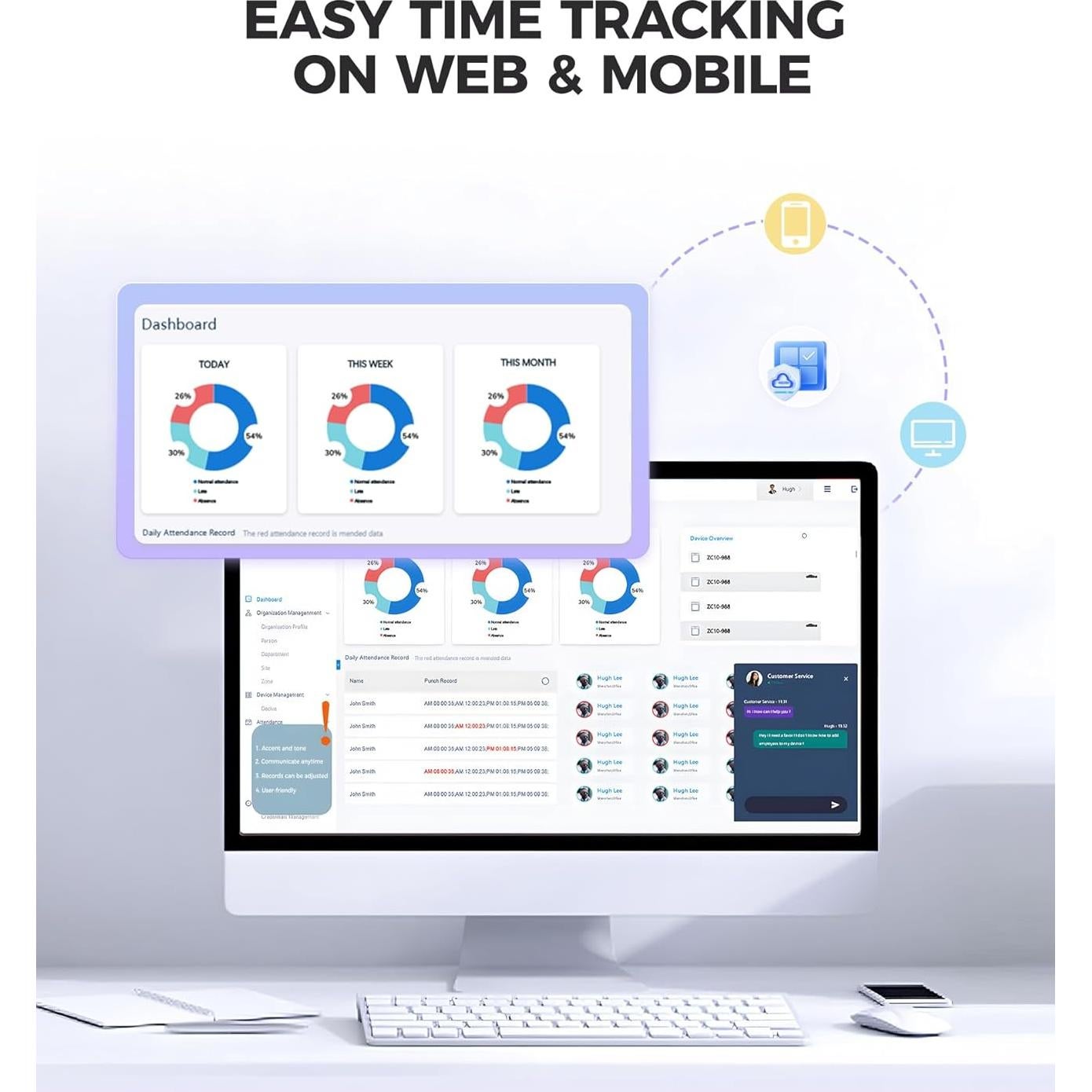 Reloj de Control de Asistencia NGTeco TC2 con Huella Dactilar