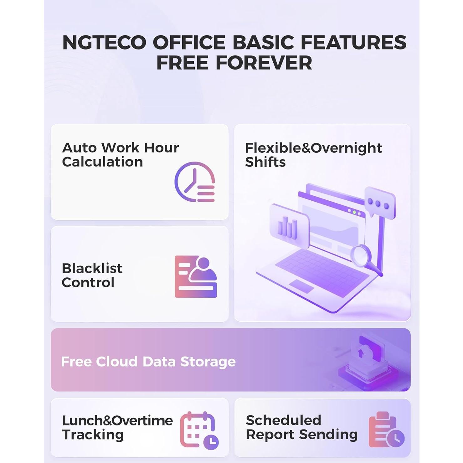 Reloj de Control de Asistencia NGTeco TC2 con Huella Dactilar