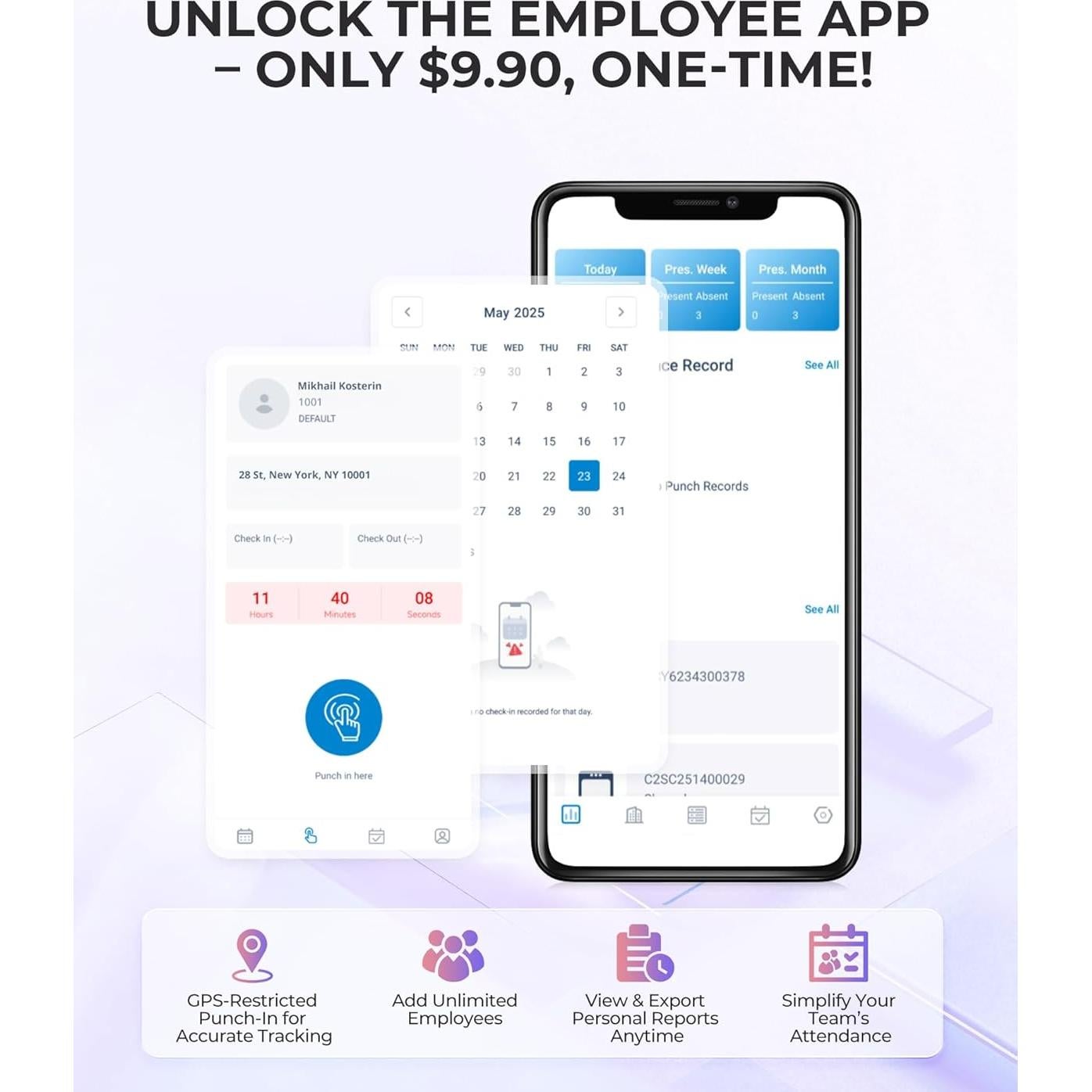 Reloj de Control de Asistencia NGTeco TC2 con Huella Dactilar