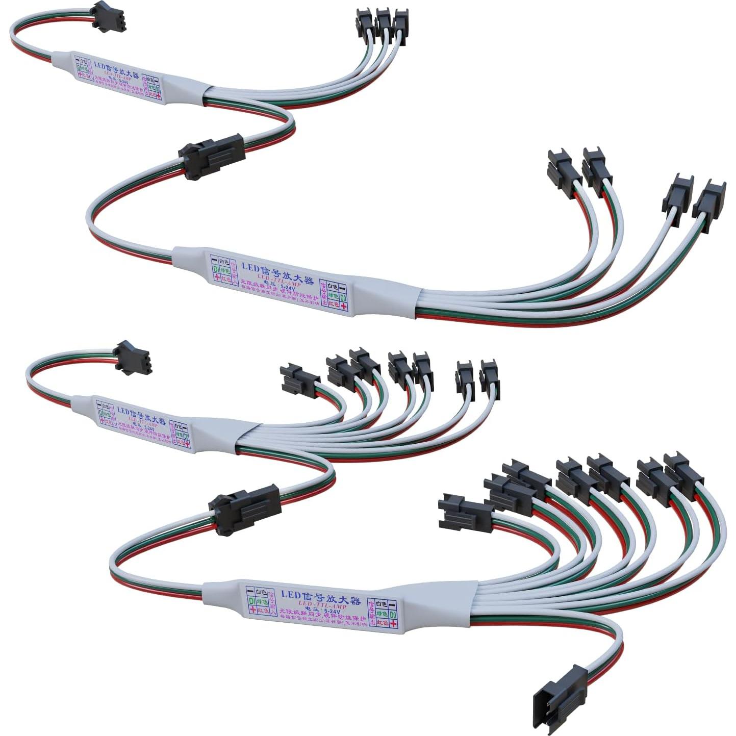 Amplificador de señal RGB LOAMLIN 1 a 8 para LED direccionables