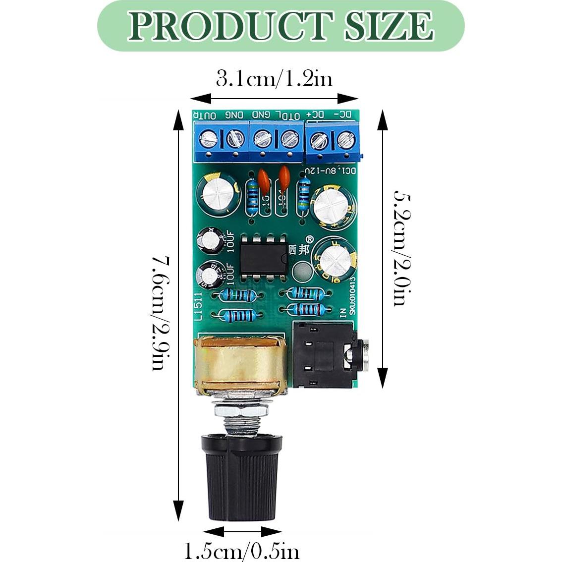 Placa Amplificadora TDA2822M 2.0 Canal 1.8-12V Mini 52x31mm
