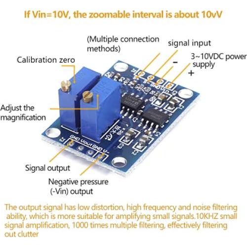 Amplificador de Voltaje DC Teyleten Robot AD620 3-12V (3PCS)