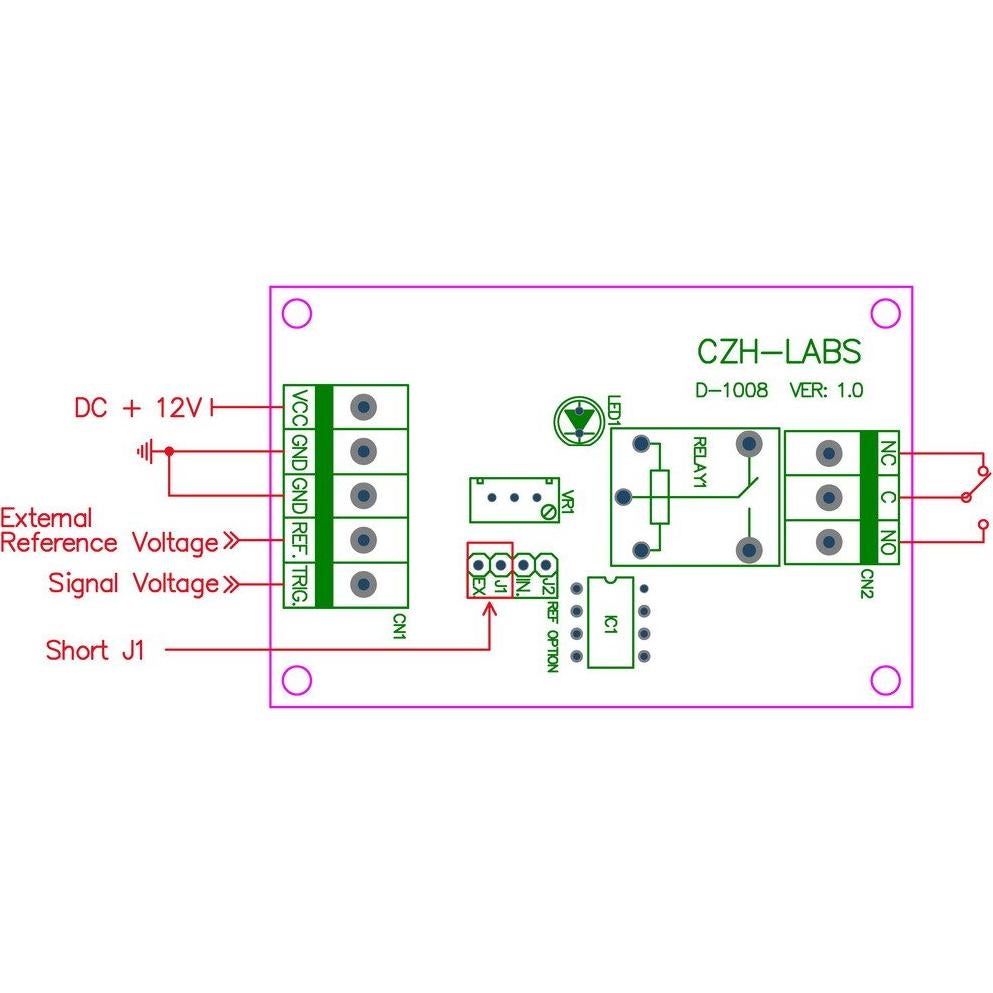 Placa de Relé Comparador de Voltaje 12V DC 10A Electronics-Salon