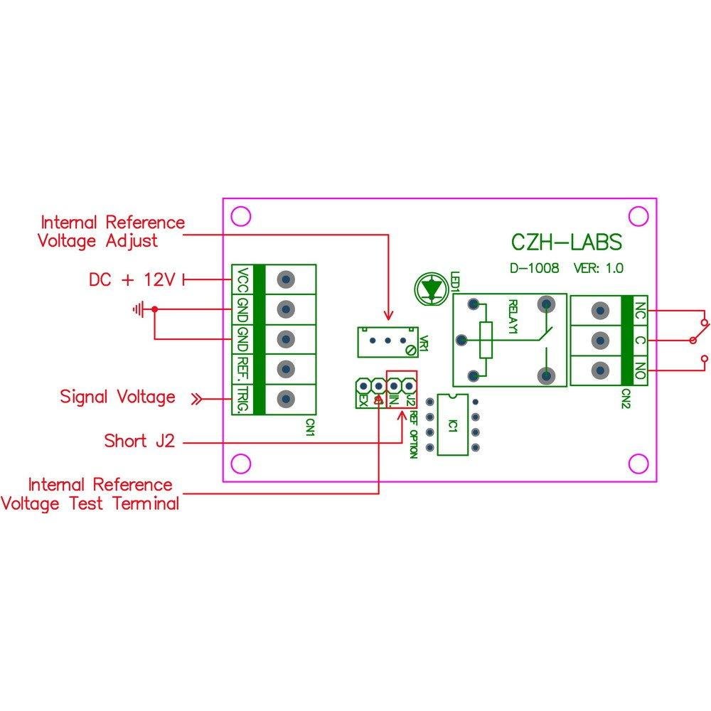 Placa de Relé Comparador de Voltaje 12V DC 10A Electronics-Salon
