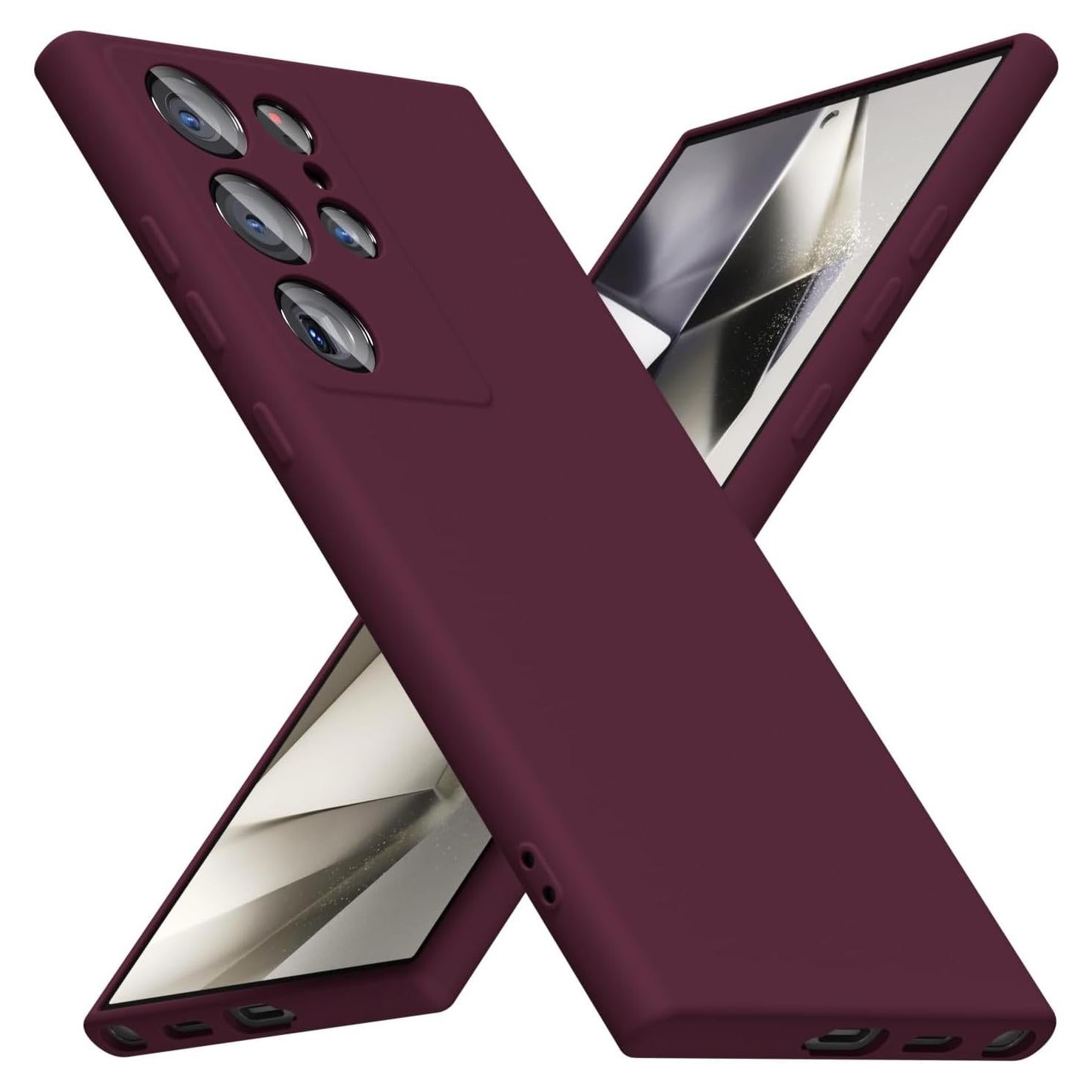 Funda Silicona Minimalista LoeoeL para Samsung Galaxy S24 Ultra Burdeos