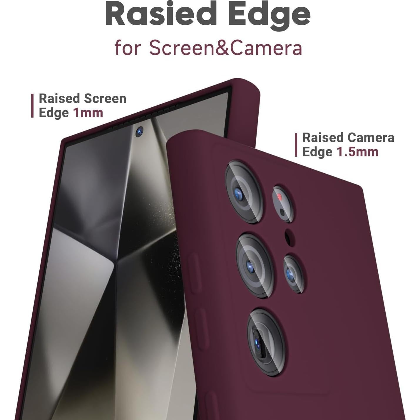 Funda Silicona Minimalista LoeoeL para Samsung Galaxy S24 Ultra Burdeos