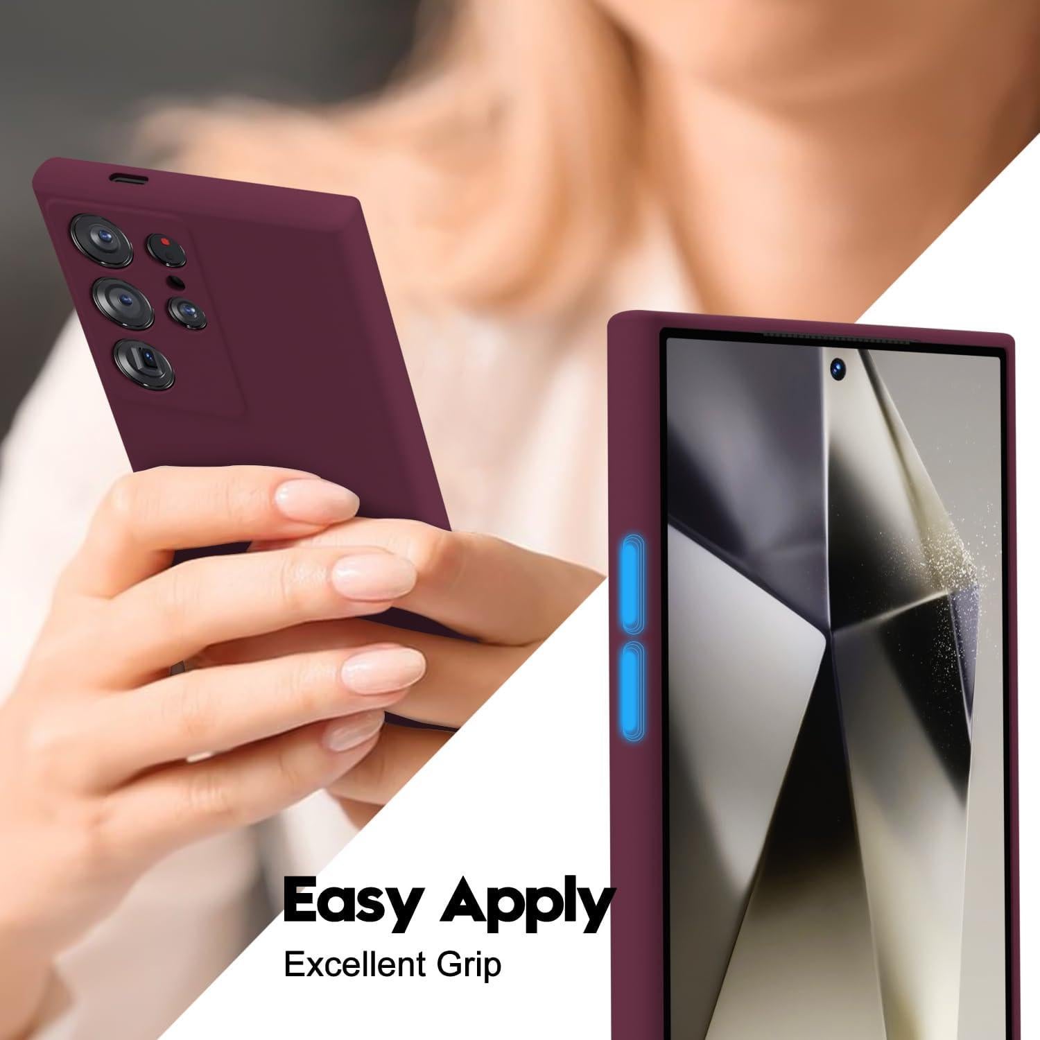 Funda Silicona Minimalista LoeoeL para Samsung Galaxy S24 Ultra Burdeos