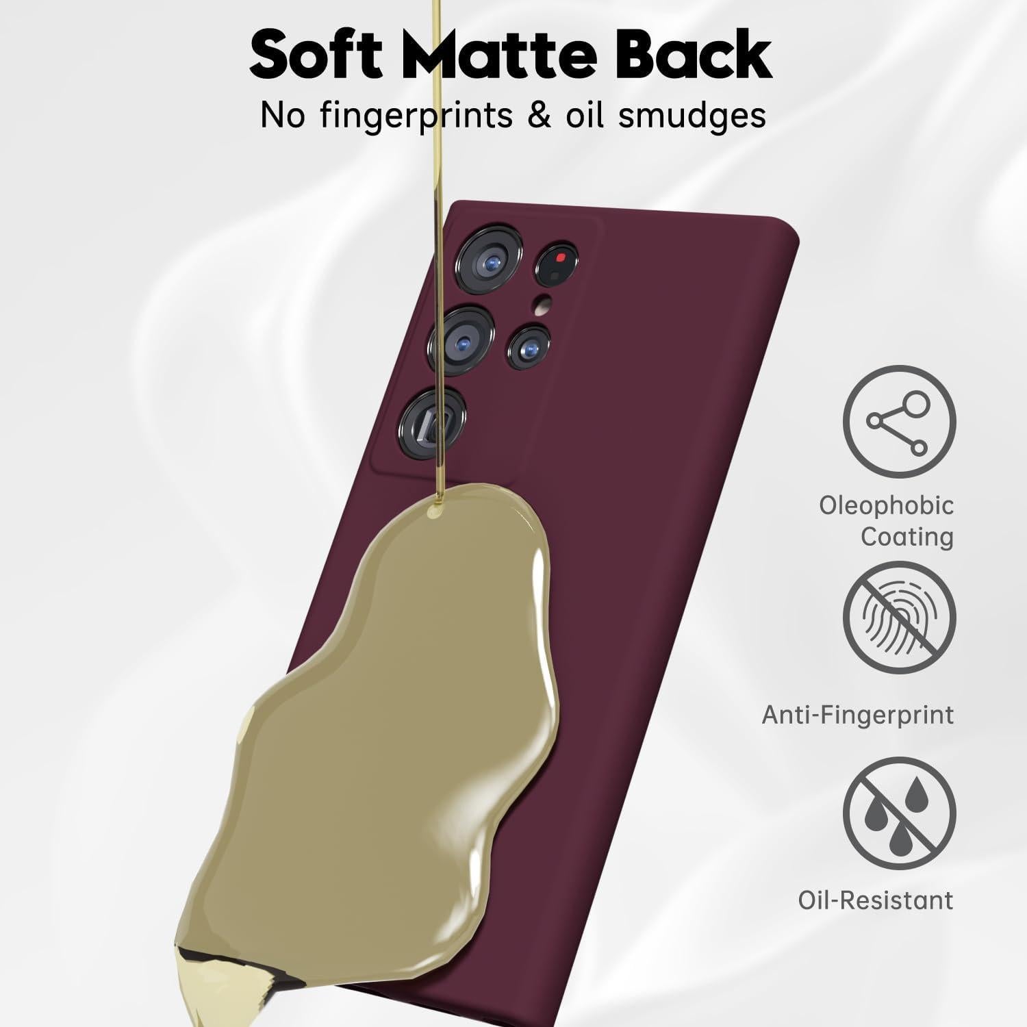 Funda Silicona Minimalista LoeoeL para Samsung Galaxy S24 Ultra Burdeos