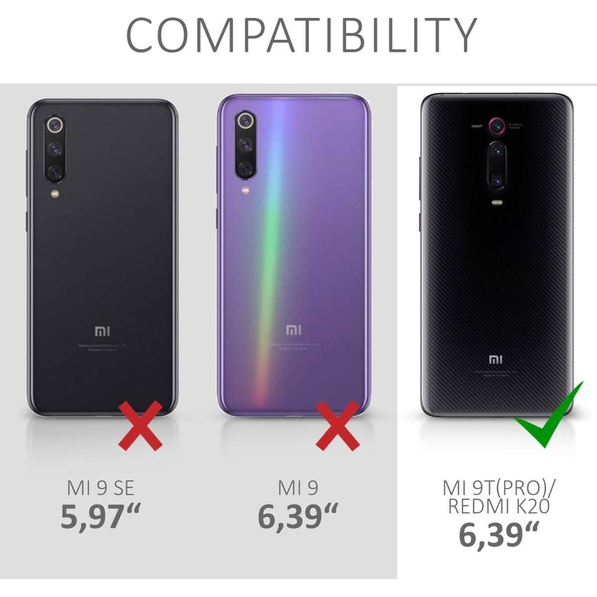 Funda Protectora Slim kwmobile para Xiaomi Mi 9T / K20 - Negro Mate