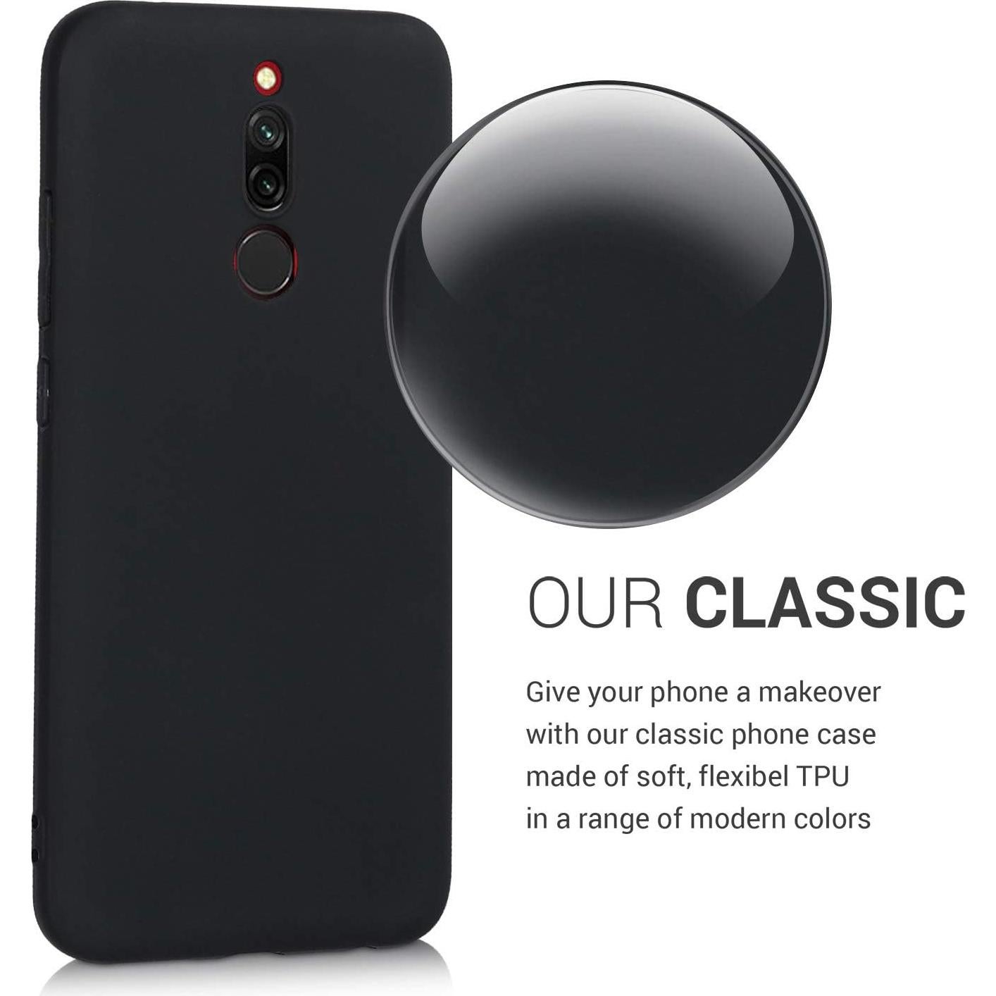 Funda Protectora Slim kwmobile para Xiaomi Redmi 8 - Negro Mate