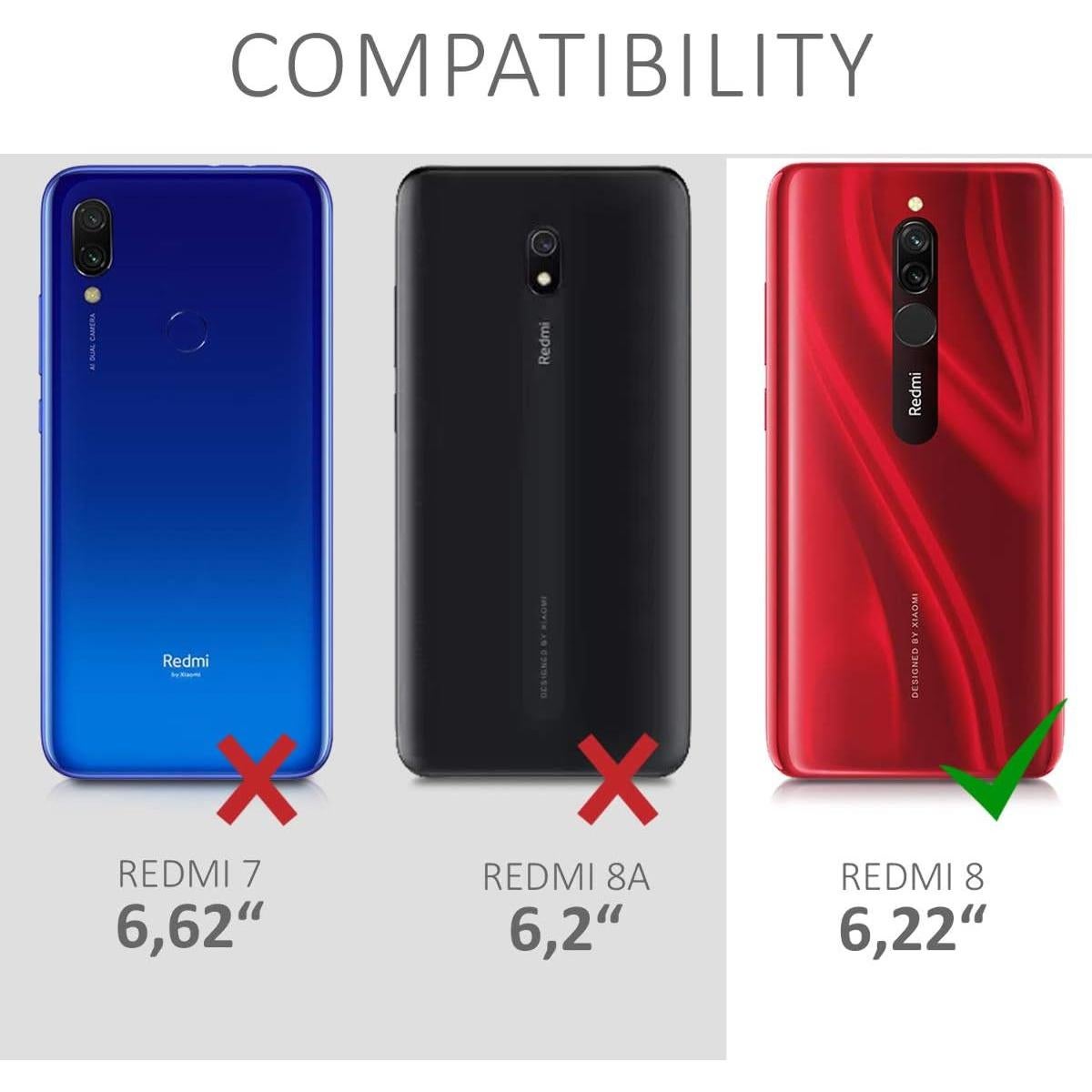 Funda Protectora Slim kwmobile para Xiaomi Redmi 8 - Negro Mate