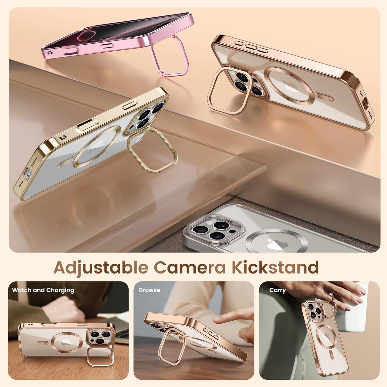 Funda Magnética GolbinBox para iPhone 16 Pro 6.3" Oro Rosa