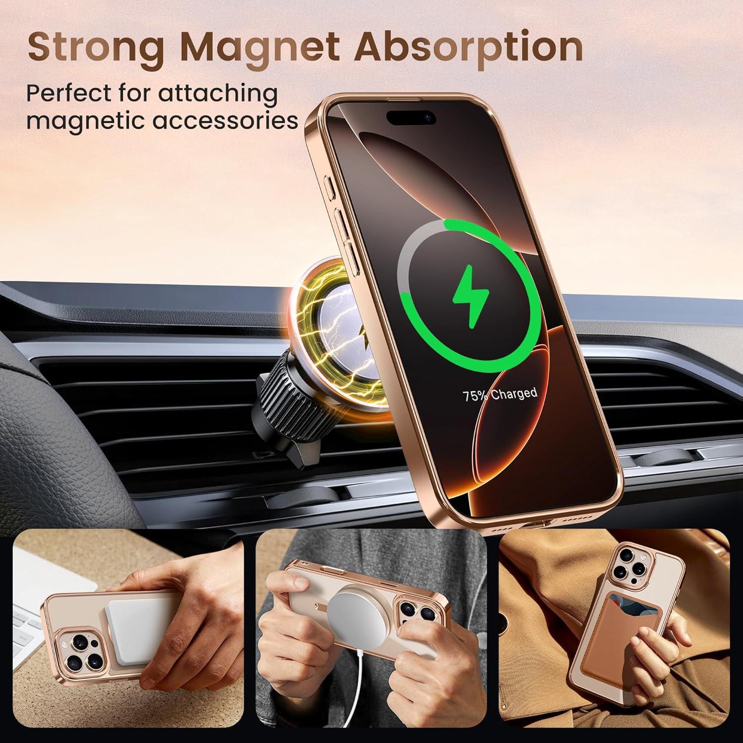 Funda Magnética GolbinBox para iPhone 16 Pro 6.3" Oro Rosa